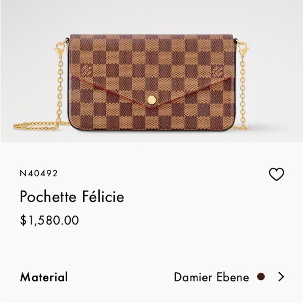 LV Louis Vuitton Felicie Pochette Damier Ebene - Picture 9 of 9